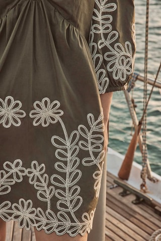 Vestido evasé - Caqui