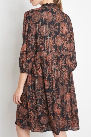 Vestido direito - Preto e castanho