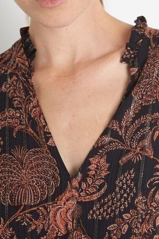 Vestido direito - Preto e castanho