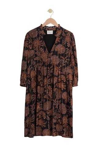 Vestido direito - Preto e castanho