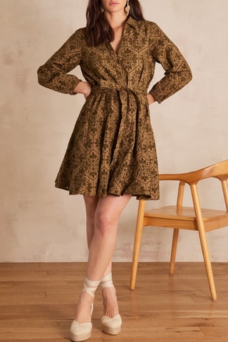 Vestido-camisa - Caqui