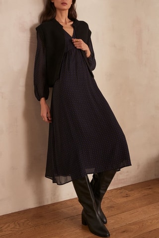 Vestido evasé - Azul