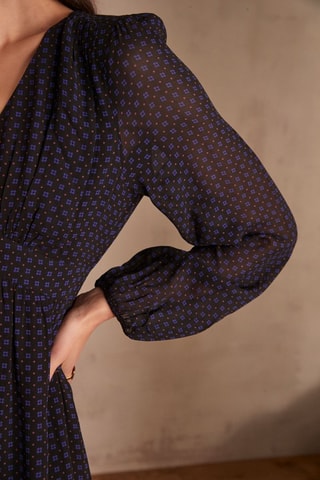 Vestido evasé - Azul