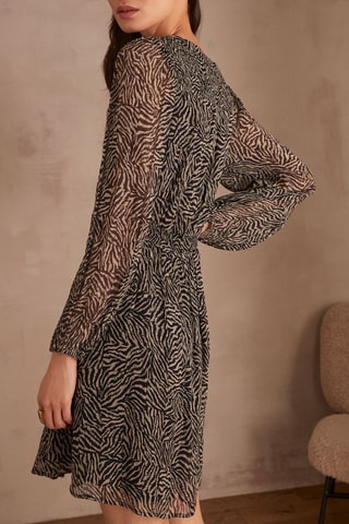 Vestido evasé - Negro y topo