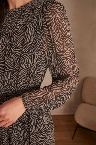 Vestido evasé - Negro y topo