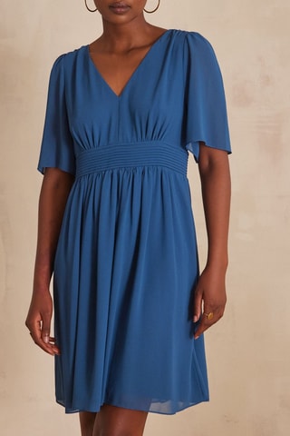 Vestido evasé - Azul petróleo