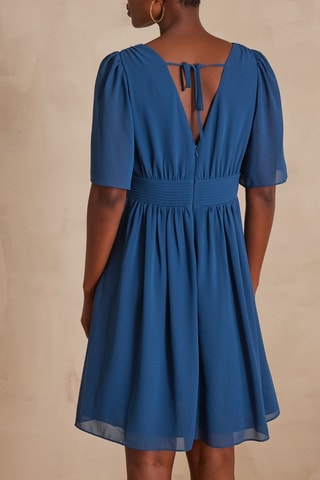 Vestido evasé - Azul petróleo