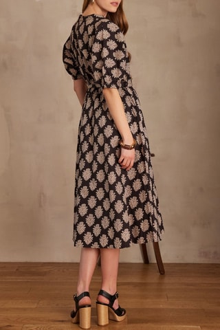 Vestido midi - Negro y beige