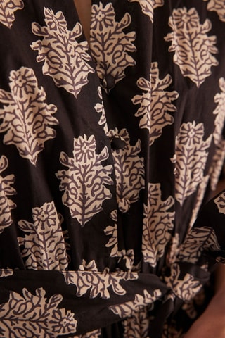 Vestido midi - Negro y beige