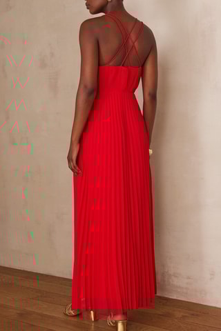 Vestido plissado - Vermelho