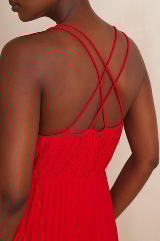 Vestido plissado - Vermelho