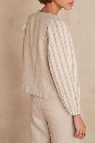 Chaleco de traje de lino - Beige