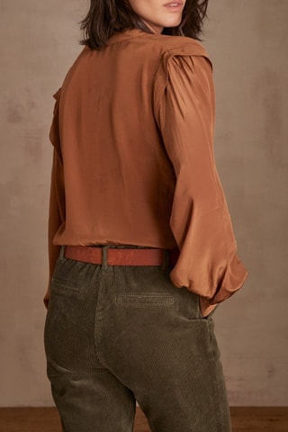 Camisa efecto doble prenda - Camel