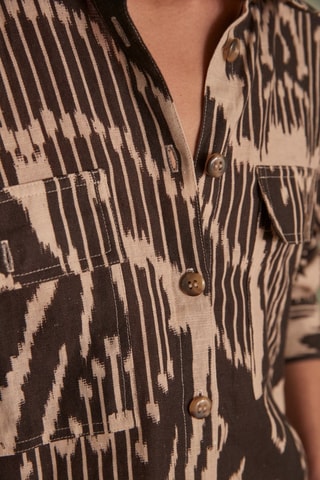 Camisa em linho - Castanho