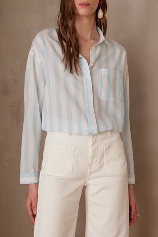 Camisa - Blanco y celeste