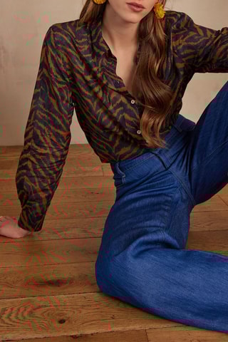 Camisa - Camel e preto