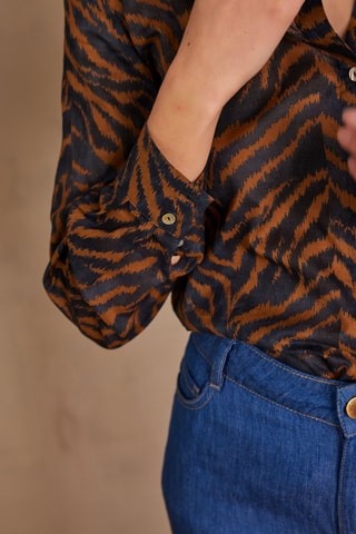 Camisa - Camel e preto