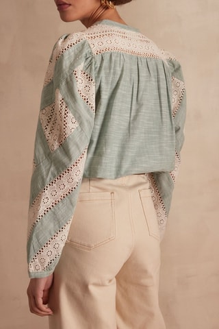 Camisa bi-matéria - Verde-menta