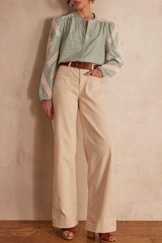 Camisa bi-matéria - Verde-menta