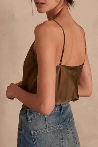 Top de seda - Verde oliva