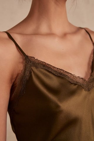 Top de seda - Verde oliva