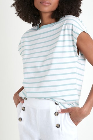 Camiseta - Blanco y azul pato