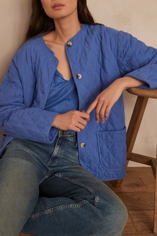 T-shirt em linho - Azul-cobalto