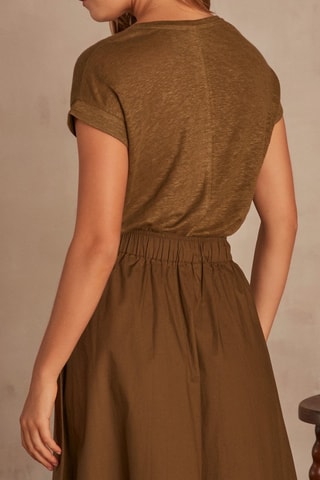 Camiseta de lino - Verde oliva