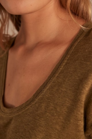 Camiseta de lino - Verde oliva