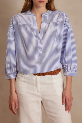 Blusa - Azul oscuro y blanco