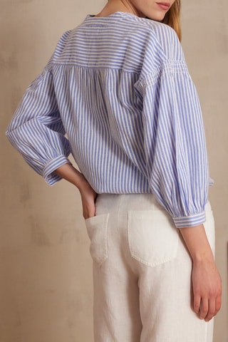 Blusa - Azul oscuro y blanco