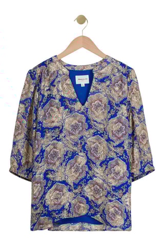 Blusa - Azul rey y beige