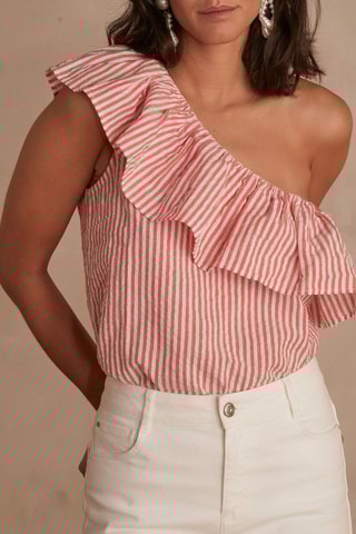 Blusa asimétrica - Coral