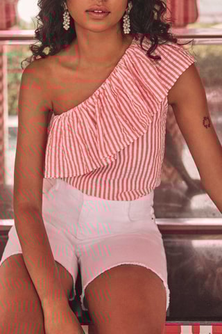 Blusa asimétrica - Coral