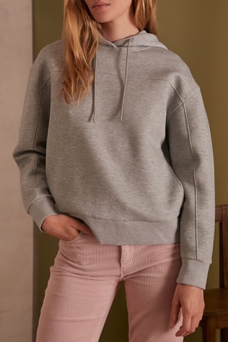 Sweat com capuz - Cinzento mesclado