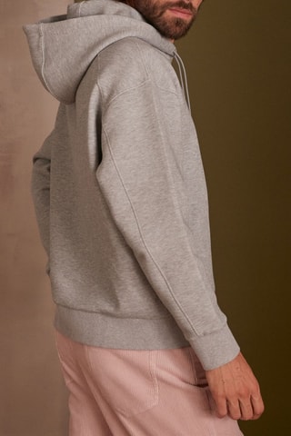 Sweat com capuz - Cinzento mesclado