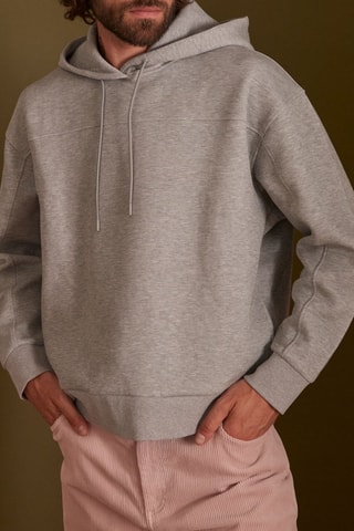 Sweat com capuz - Cinzento mesclado