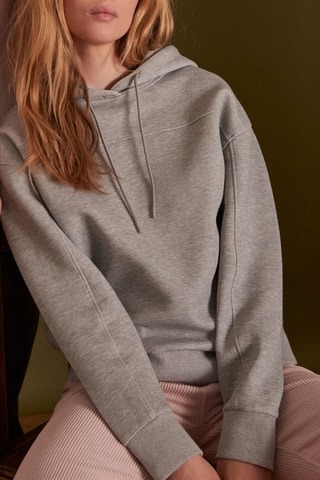 Sweat com capuz - Cinzento mesclado