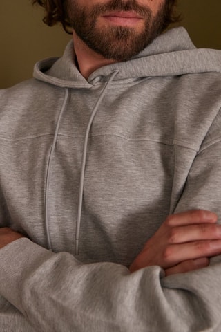 Sweat com capuz - Cinzento mesclado