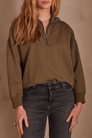 Sudadera con capucha - Caqui