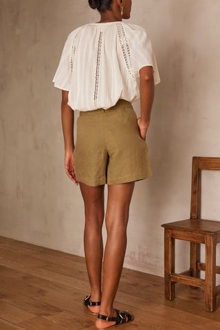 Short de lino - Marrón claro