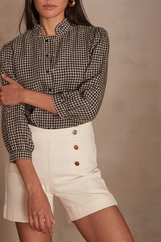 Short de tiro alto - Crudo