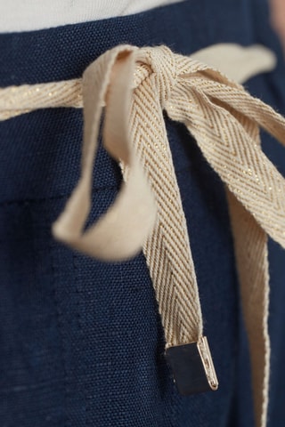 Short de lino de tiro alto - Azul marino