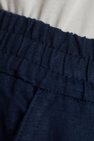 Short de lino de tiro alto - Azul marino