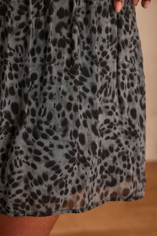 Falda evasé - Gris claro y negro