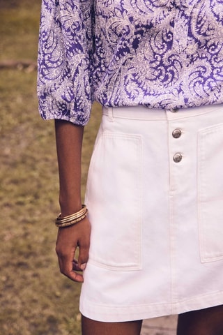 Falda recta - Blanco