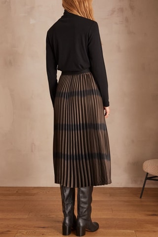 Falda plisada - Marrón oscuro