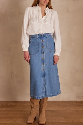 Falda recta vaquera - Azul