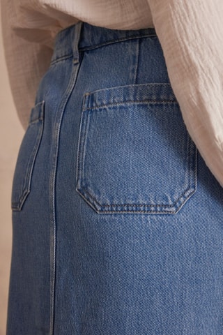 Falda recta vaquera - Azul