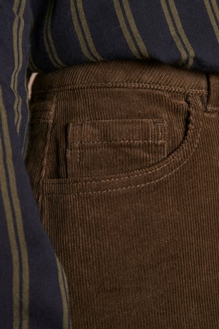 Falda midi de pana - Caqui